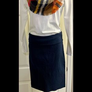 Margaret M Dark Navy Pull On Pencil Skirt- Size Small